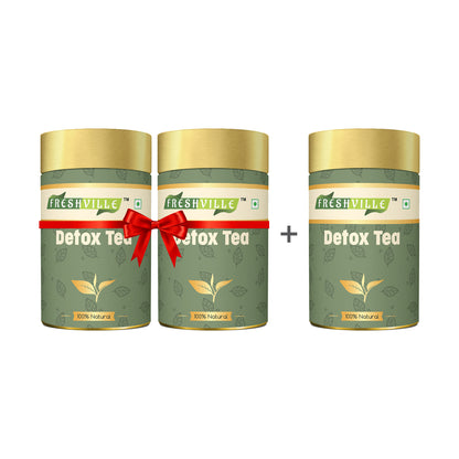 Freshville Detox Tea | Detoxify Body with herbs Peppermint, Lemongrass, Hibiscus, Cardamom, Cinnamon, Green Tea