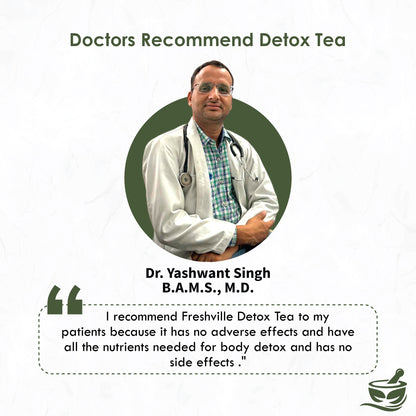 Freshville Detox Tea | Detoxify Body with herbs Peppermint, Lemongrass, Hibiscus, Cardamom, Cinnamon, Green Tea