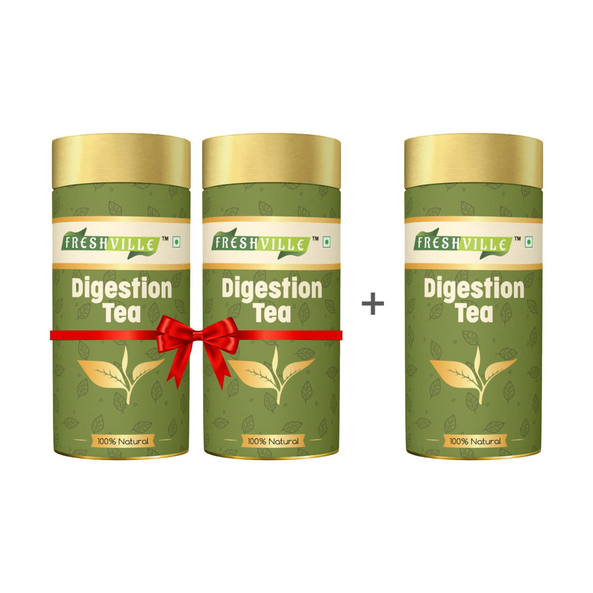 Freshville Digestion Tea | Improves Digestion, Bloating, Gas and Acidity relief with Herbs Ginger, Fennel, Ajwain, Mint, Senna leaves, Rose petals, Bay leaves, Green tea