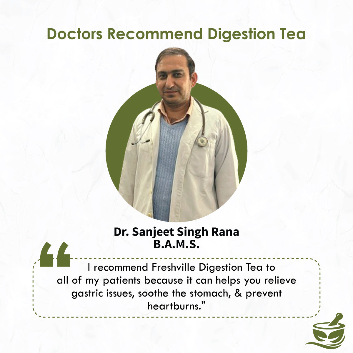 Freshville Digestion Tea | Improves Digestion, Bloating, Gas and Acidity relief with Herbs Ginger, Fennel, Ajwain, Mint, Senna leaves, Rose petals, Bay leaves, Green tea