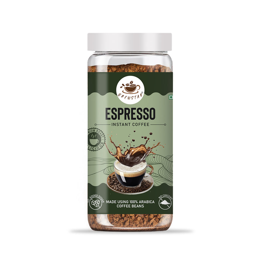 Brewstar Espresso Coffee | Roast & Ground Coffee | Instant Coffee | Premium Coffee | Great Aroma | Authentic Taste | Easy to Use