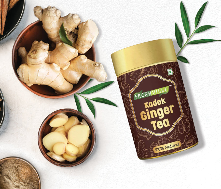 Freshville Kadak Ginger Tea | Ginger, CTC black tea | Crafted from natural ingredients