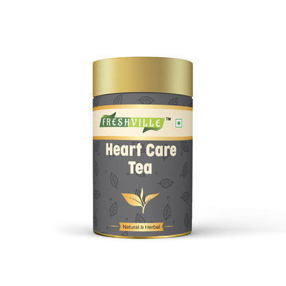 Freshville Heart Care Tea | Controls Blood Pressure with herbs Tulsi, Cardamom, Cinnamon, and Hibiscus
