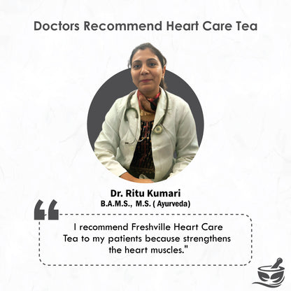 Freshville Heart Care Tea | Controls Blood Pressure with herbs Tulsi, Cardamom, Cinnamon, and Hibiscus
