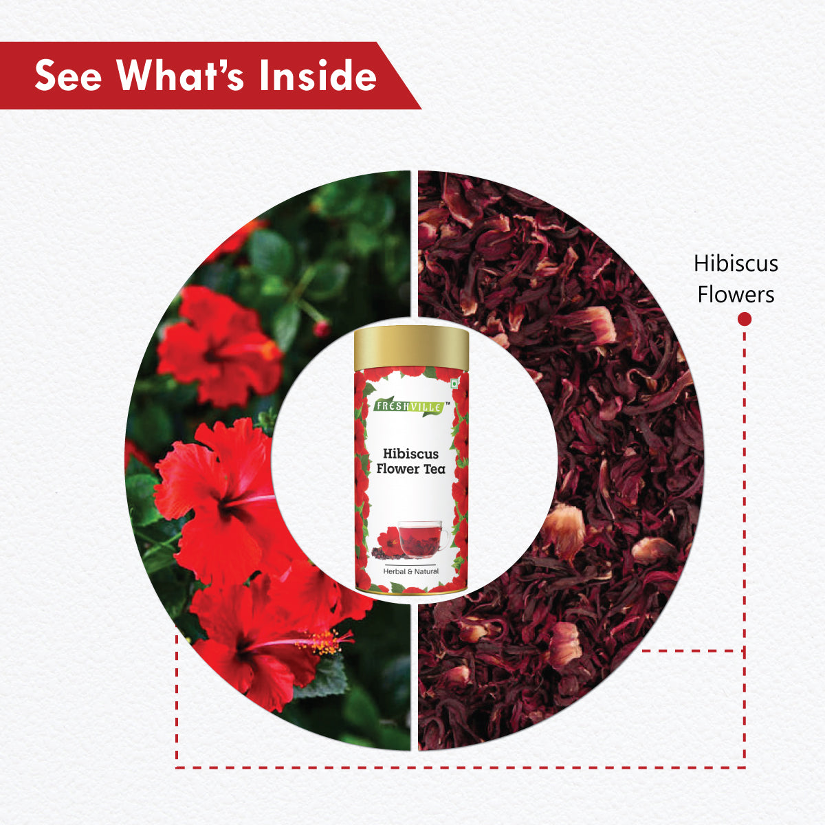 Freshville Hibiscus Tea | Helps in Heart Health, Weight Management
