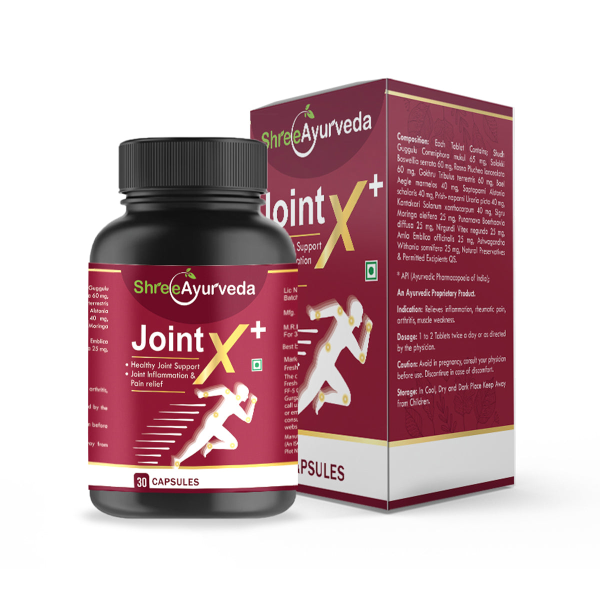 மூட்டு இயக்கம் மற்றும் ஆரோக்கிய ஆதரவுக்கான JointX எண்ணெய் & காப்ஸ்யூல் காம்போ - 2 பேக் (200 மில்லி எண்ணெய் + 30 காப்ஸ்யூல்கள்) - முழங்கால்கள், முதுகு, தோள்கள் மற்றும் கணுக்கால்களுக்கான இயற்கை வலி நிவாரணம் & நெகிழ்வுத்தன்மை ஃபார்முலா