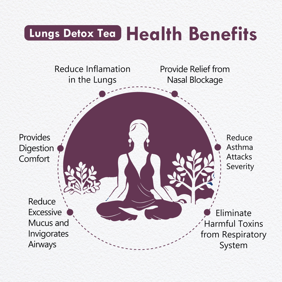 Freshville Lungs Detox Tea | Helps Quit Smoking And Clean Lungs with Herbs Moringa, Rose Petals, Peppermint, Lemongrass, Hibiscus, Cinnamon, Mulethi, Tulsi, Fenugreek, Ginger, Green Tea