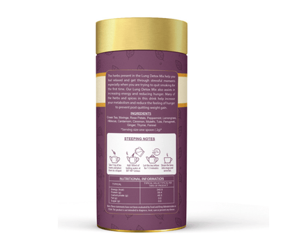 Freshville Lungs Detox Tea | Helps Quit Smoking And Clean Lungs with Herbs Moringa, Rose Petals, Peppermint, Lemongrass, Hibiscus, Cinnamon, Mulethi, Tulsi, Fenugreek, Ginger, Green Tea, 3 month