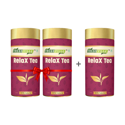 Freshville Relax Tea | Improves Sleep Quality Release Stress with Herbs Lemongrass, Lavender, Chamomile, Green Tea