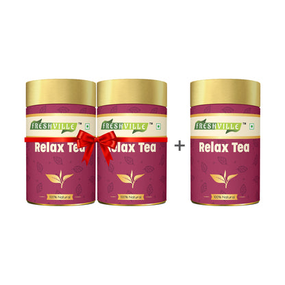 Freshville Relax Tea | Improves Sleep Quality Release Stress with Herbs Lemongrass, Lavender, Chamomile, Green Tea
