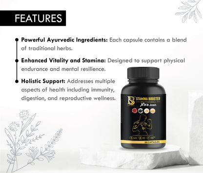 Stamina Booster Triple Power Capsule Xtra Josh and Massage Oil Spray Combo