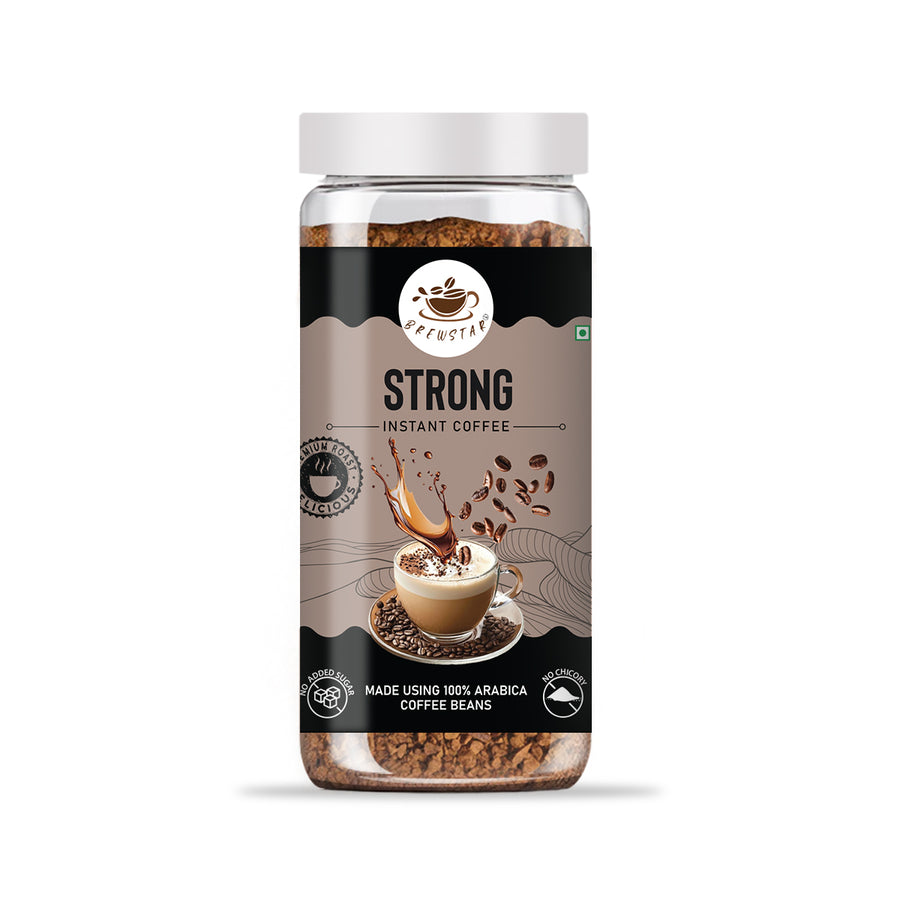 Brewstar Strong Coffee | Roast & Ground Coffee | Instant Coffee | Premium Coffee | Strong Coffee | Great Aroma | Authentic Taste | Easy to Use