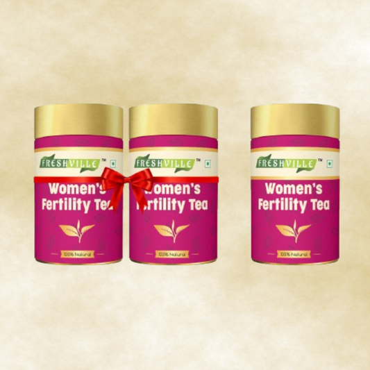 Freshville Women Fertility Tea | Hormonal Balance, Increase fertility with Herbs Fennel, Nettle, Cinnamon, Ginger, Tulsi, Fenugreek, Spearmint, Shatavari, Moringa, 45 Day