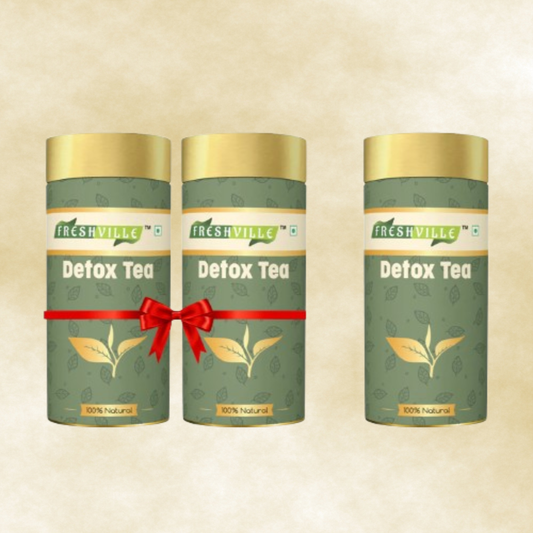 Freshville Detox Tea | Detoxify Body with herbs Peppermint, Lemongrass, Hibiscus, Cardamom, Cinnamon, Green Tea, 3Month