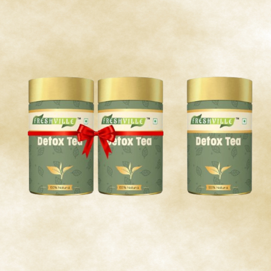 Freshville Detox Tea | Detoxify Body with herbs Peppermint, Lemongrass, Hibiscus, Cardamom, Cinnamon, Green Tea, 45 Day