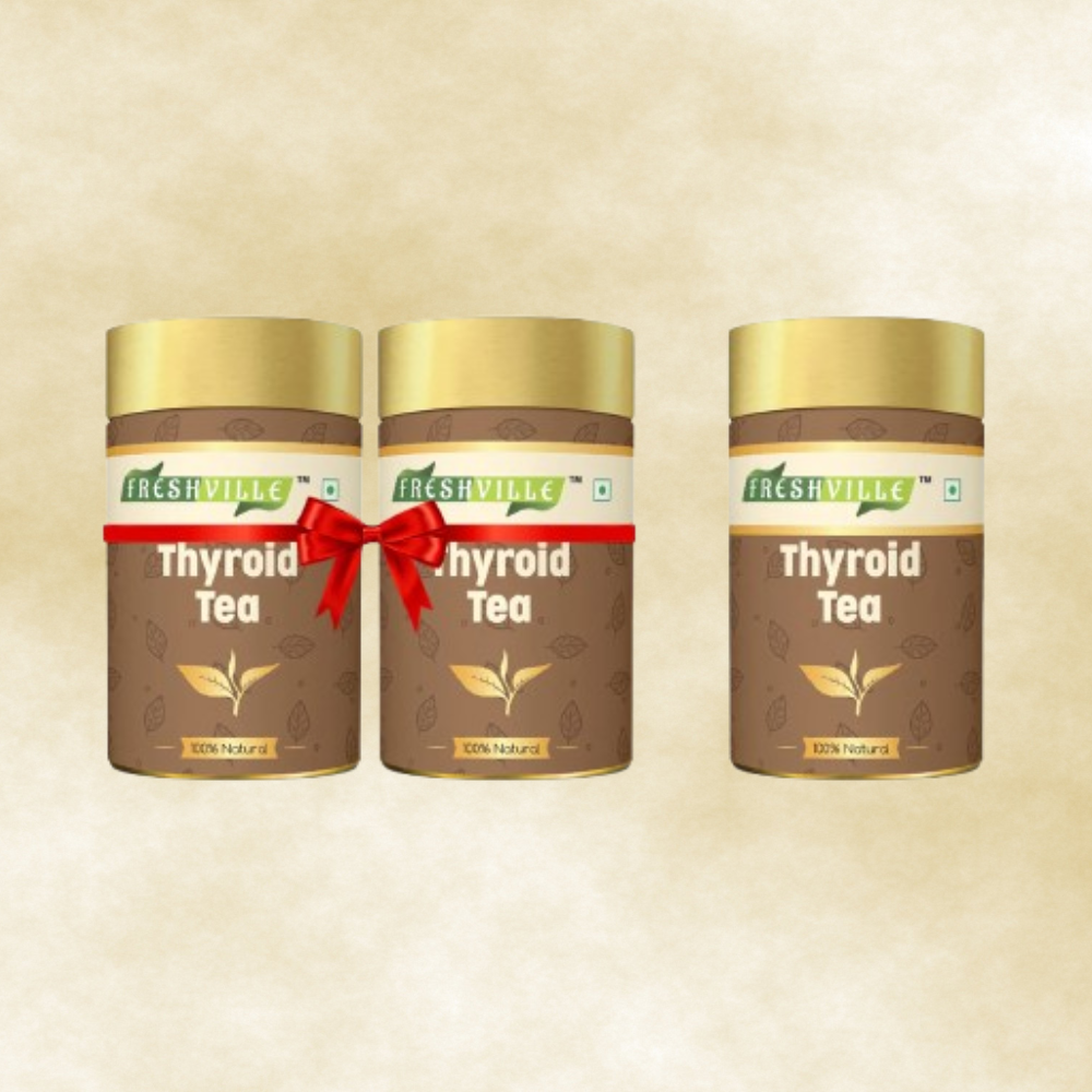 Freshville Thyroid Tea | Helps With Thyroid Support (Tsh T3 T4) | Ashwagandha, Turmeric, Liquorice, Nittle, Cinnamon, Ginger, Chamomile, Flax Seed, 45 Day