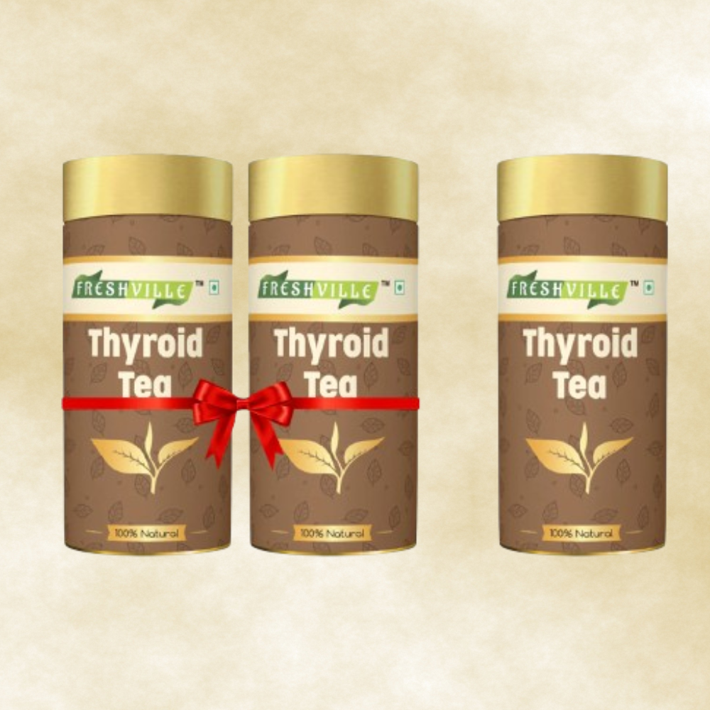 Freshville Thyroid Tea | Helps With Thyroid Support (Tsh T3 T4) | Ashwagandha, Turmeric, Liquorice, Nittle, Cinnamon, Ginger, Chamomile, Flax Seed, 3 Month