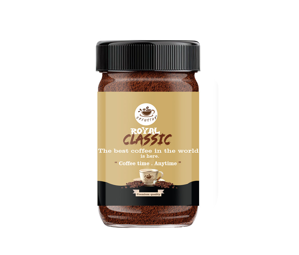 Brewstar Royal Classic Coffee | Roast & Ground Coffee | Instant Coffee | Premium Coffee | Classic Coffee | Great Aroma | Authentic Taste | Different Flavours | Easy to Use