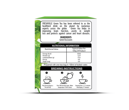Freshville Green Tea Bag | Pure & Natural | Antioxidant-rich | Improves Metabolism | Immunity Booster | premium Green tea (25 bag)