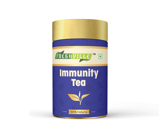 Freshville Immunity Tea - Immunity Booster Tea With Herbs Turmeric, Cinnamon, Ginger, Clove, Ashwagandha, Mintfennel, Moringa, Tulsi, Giloy, Amla, Green Tea