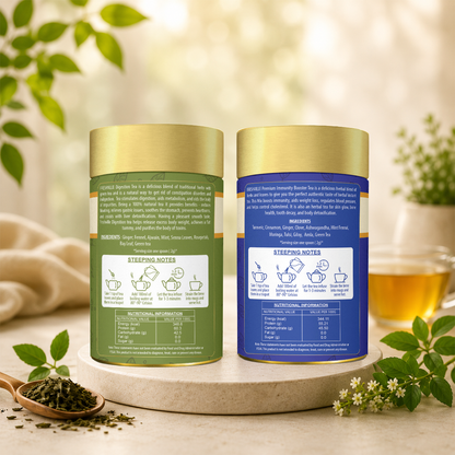 Freshville Digestion & Immunity Herbal Tea Combo | Premium Herbal Green Tea | Loose Leaf Tea | Daily Wellness Blend