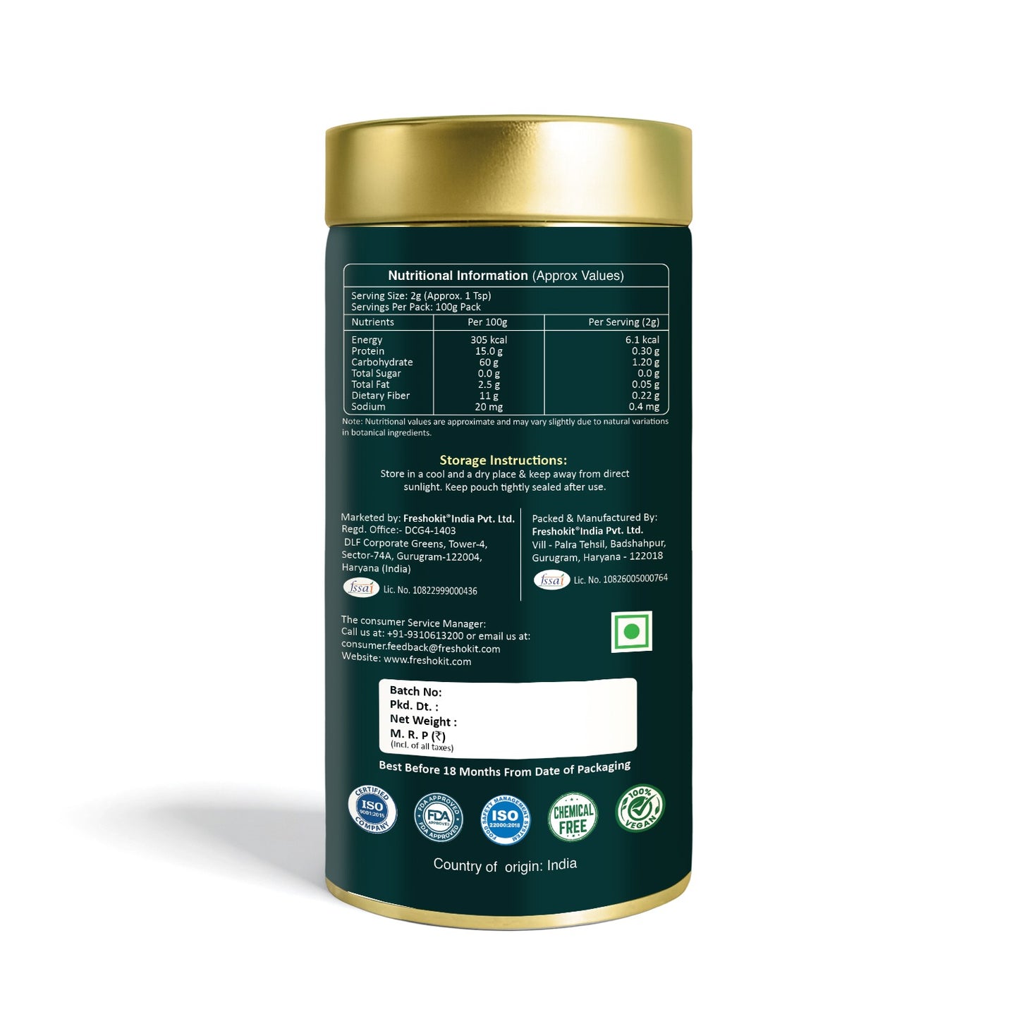 Lune & Leaf Cleanse & Slim Herbal Tea | Lunar Detox | Peppermint, Lemongrass, Hibiscus, Cardamom | Tin box 100g |