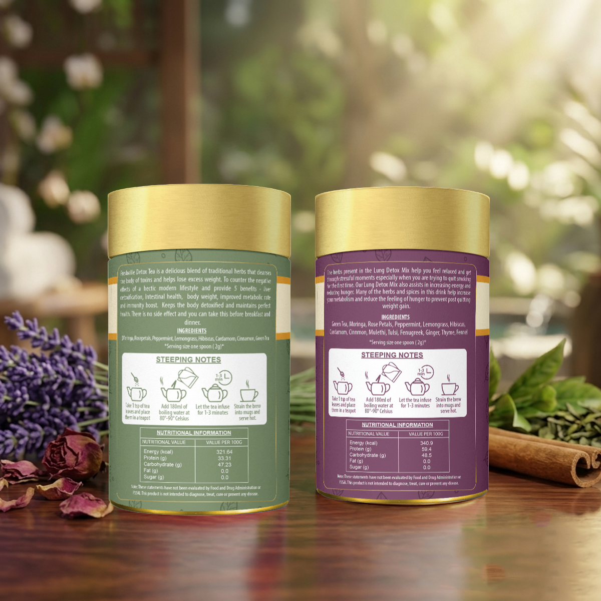 Freshokit Lung Detox Tea + Daily Detox Tea Combo | Herbal Wellness Tea with Green Tea, Tulsi, Mulethi, Ginger, Turmeric & Moringa | Natural Cleansing & Antioxidant Support | 100% Herba