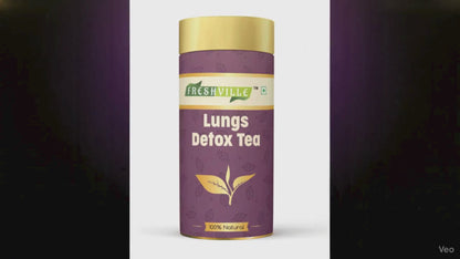 Freshville Lungs Detox Tea | Helps Quit Smoking And Clean Lungs with Herbs Moringa, Rose Petals, Peppermint, Lemongrass, Hibiscus, Cinnamon, Mulethi, Tulsi, Fenugreek, Ginger, Green Tea