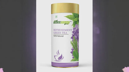Freshville Refreshment Green Tea|  Antioxidant, Stress Relief & Good Sleep | Peppermint, Lemon, Lemongrass, Green Tea, Lavender