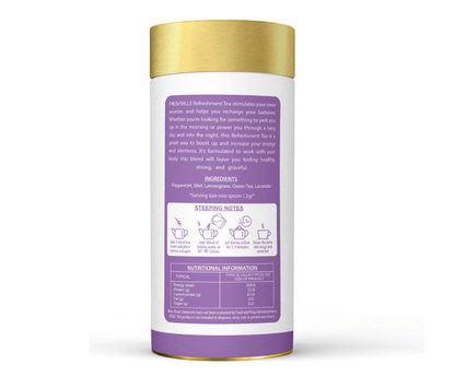 Freshville Refreshment Green Tea| Antioxidant, Stress Relief & Good Sleep | Peppermint, Lemon, Lemongrass, Green Tea, Lavender, 100gm