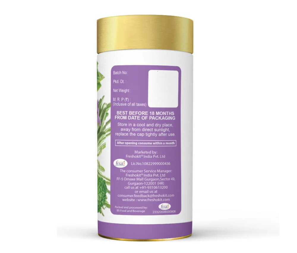 Freshville Refreshment Green Tea| Antioxidant, Stress Relief & Good Sleep | Peppermint, Lemon, Lemongrass, Green Tea, Lavender, 100gm