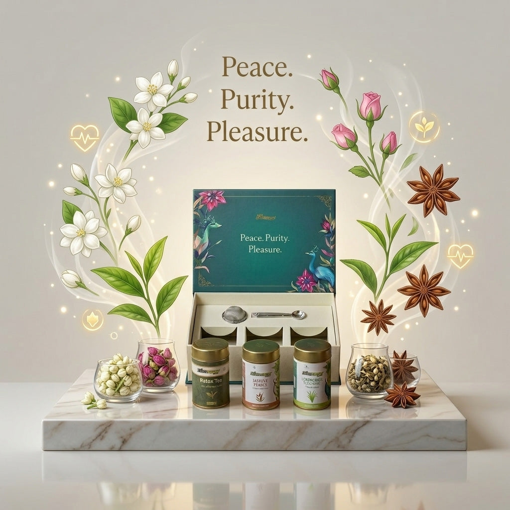 Premium Herbal Detox Tea Gift Set – Lemongrass, Detox & Green Tea Wellness Combo with Infuser