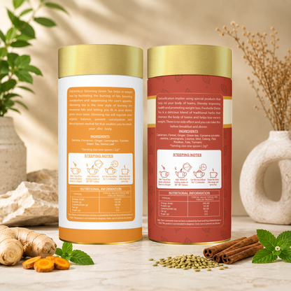 Freshville Slimming Tea & Slim Detox Tea Combo | Herbal Wellness Tea Duo | Supports Healthy Metabolism & Natural Body Cleansing | Green Tea & Herbal Blend | Loose Leaf Tea
