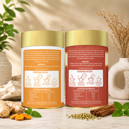 Freshville Slimming Tea & Slim Detox Tea Combo | Herbal Wellness Tea Duo | Supports Healthy Metabolism & Natural Body Cleansing | Green Tea & Herbal Blend | Loose Leaf Tea